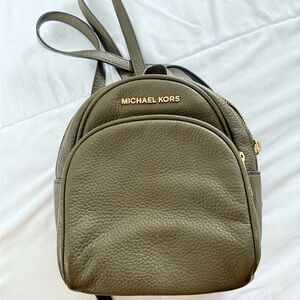 Michael Kors Sage Green Leather Backpack